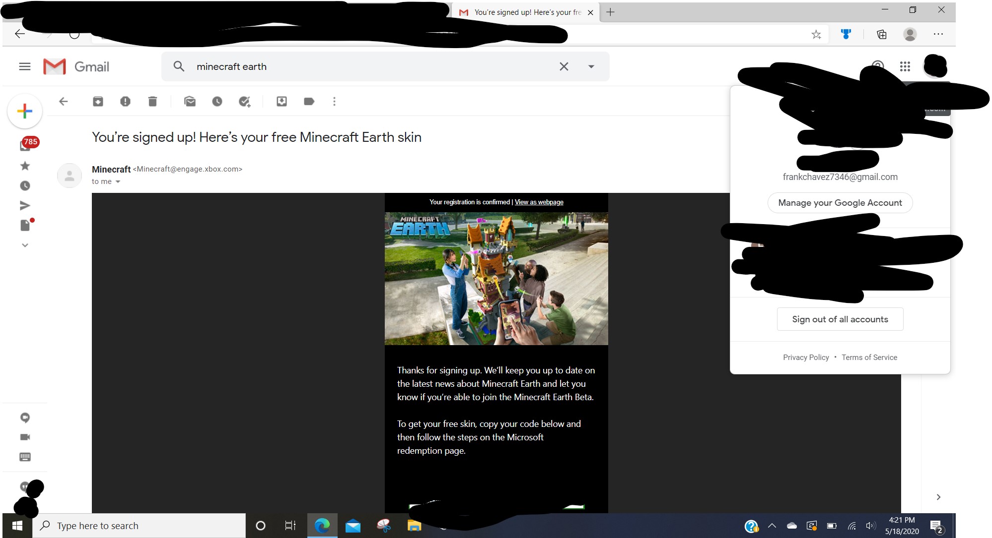can't find my Minecraft earth skin - Microsoft Community